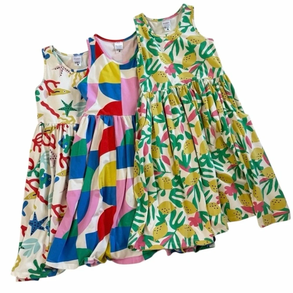 Hanna Andersson Print Racerback Skater Dress Bundle
